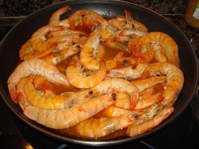 Langostinos marineros al cava